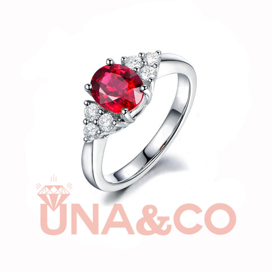 Blooming Flower Design Ruby Ring