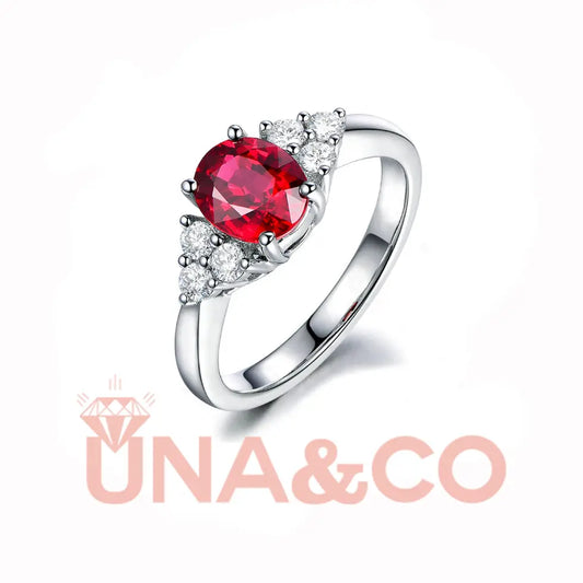 Blooming Flower Design Ruby Ring UNA&CO