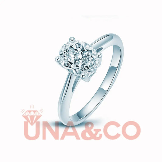 Classic 2CT Four Prong Oval UNA&CO Moissanite Ring UNA.CO