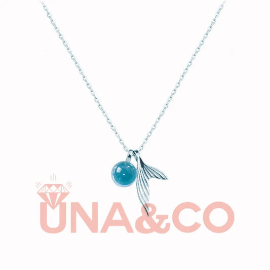 Mermaid Fishtail Blue Tears Bubble Necklace UNA.CO