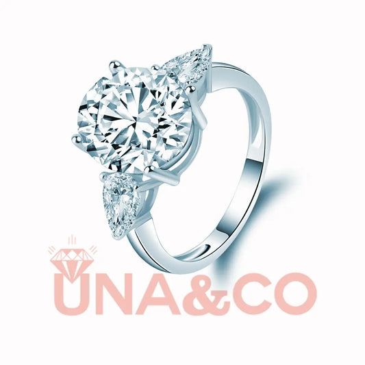5CT Flower Oval Cut sparkly Moissanite Ring UNA.CO