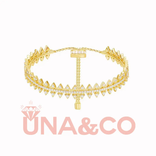 Delicate Golden Gear Adjustable Bracelet UNA.CO