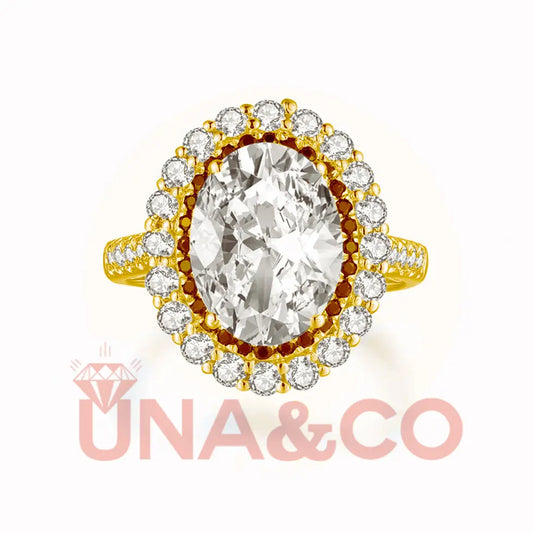 18K Yellow Gold The Queen 4.5CT Moissanite Ring UNA&CO