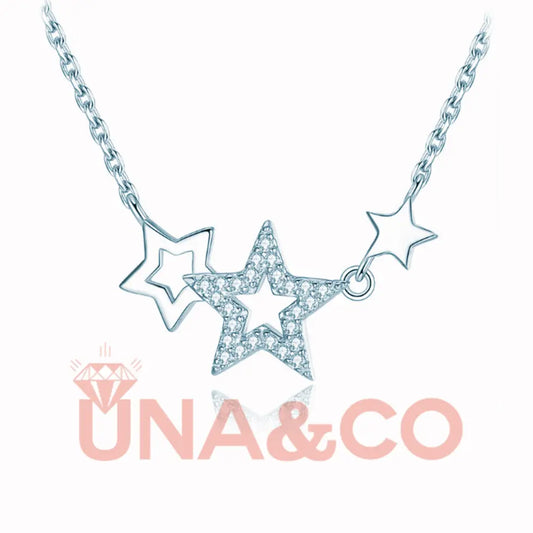 Romantic Three Stars Nestled Necklace UNA.CO