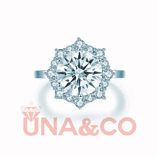 Fashionable Flower Shape Moissanite Ring(3CT) UNA.CO