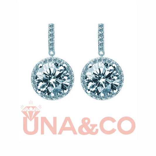 Luxury surrounded prong Moissanite Earrings UNA&CO