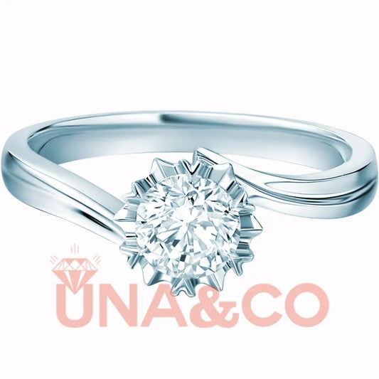 Exquisite Six-petal Snowflake Moissanite Ring UNA.CO