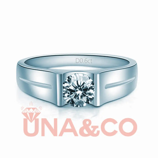 Simple Engagement Ring for men 0.6ct UNA.CO