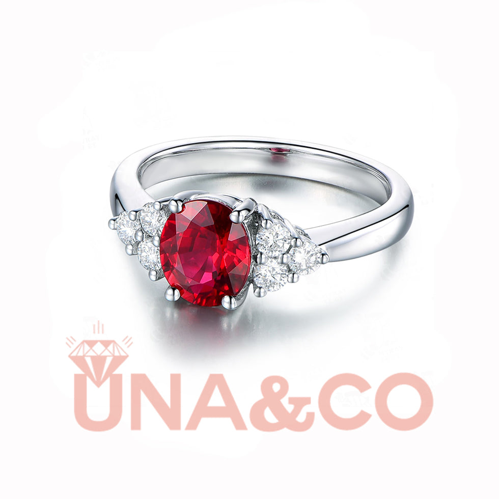 Blooming Flower Design Ruby Ring