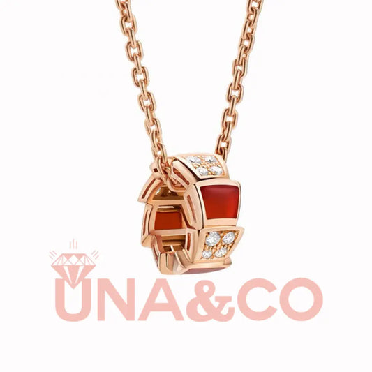 Snake Bone Shape Circle Necklace UNA.CO