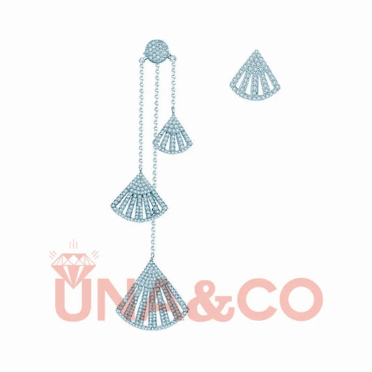 Unique and Sweet Fan-shaped Asymmetrical Earrings UNA.CO