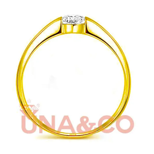 18K Yellow Gold Simple Design Moissanite Ring UNA&CO