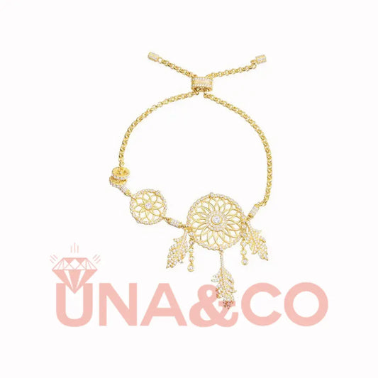 Dream Catcher Feather Long Tassel Bracelet UNA.CO
