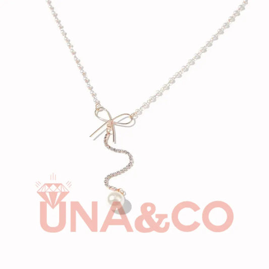 Chic Necklace with long pendent of Pearl UNA.CO