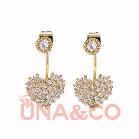 Sweet Heart Earrings Wearing from the Back UNA.CO
