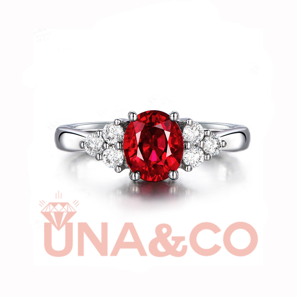Blooming Flower Design Ruby Ring