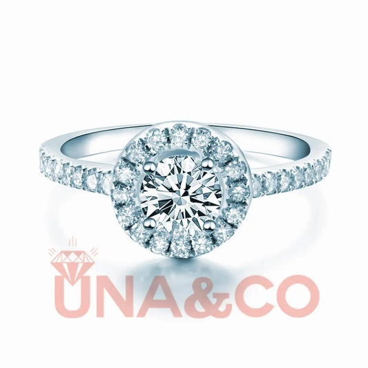 Four Prong Round Moissanite Ring UNA.CO
