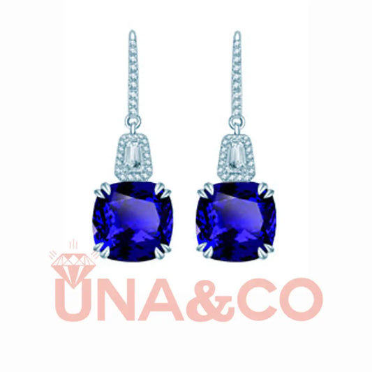 Deep Sea Sapphire Stud Earrings UNA&CO