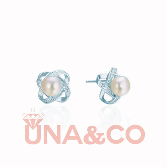 Four-leaf Clover Pearl Earrings UNA.CO