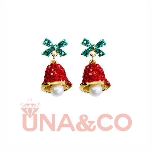 Christmas Elegant and Chic Red Bell Earrings UNA.CO