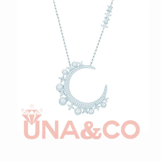Lovely Stars and Moon Pearl Necklace UNA.CO