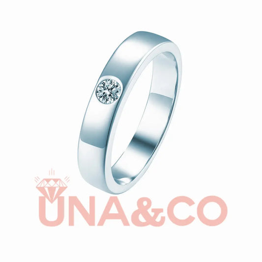 Graceful Unisex Bezel Setting Ring UNA&CO