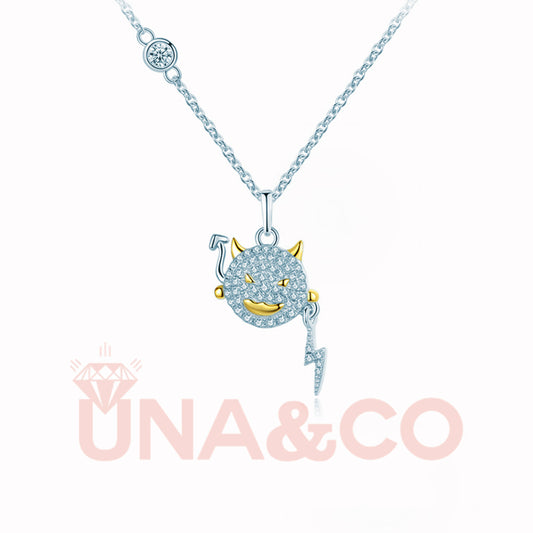 Halloween Unique Little Devil CVD Diamond Necklace