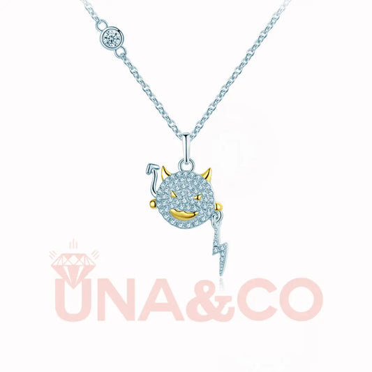 Halloween Unique Little Devil Moissanite Necklace UNA.CO