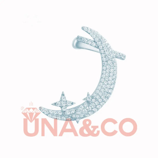 Single Romantic Stars and Moon Ear Cuff UNA.CO