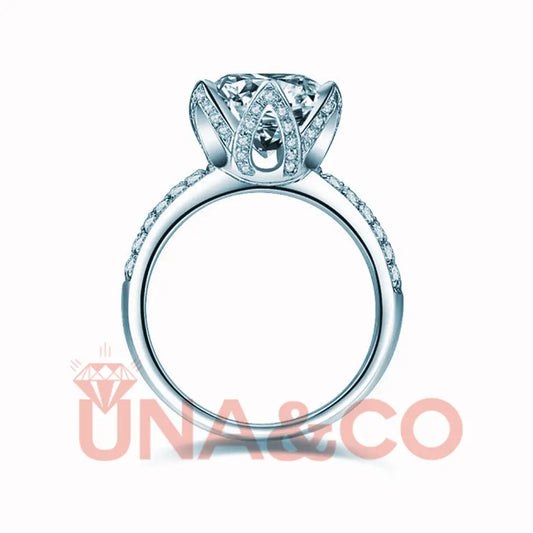 Light Luxury Lotus Bud 3 Carats Moissanite Ring UNA.CO