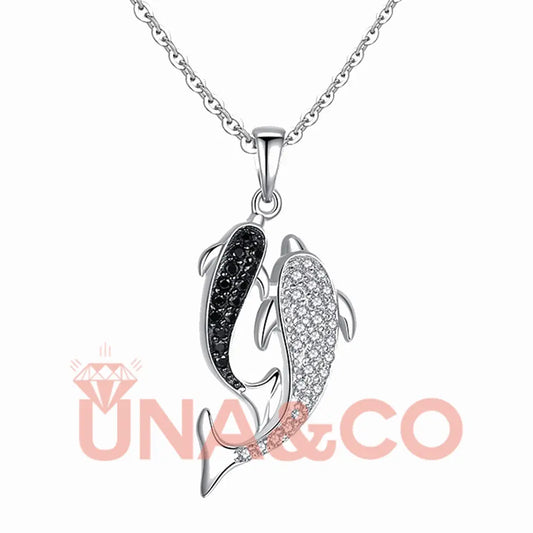 Double Dolphin Romantic Necklace UNA.CO
