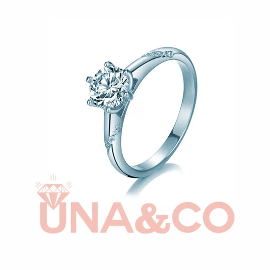 Starry Sky Psychic Six-prong Moissanite Ring UNA&CO