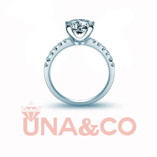 Fashion Luxury Princess Square-shaped Moissanite Ring UNA&CO