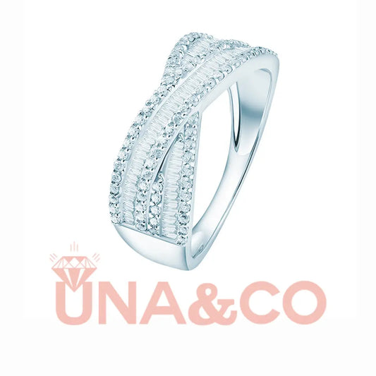 Fashion Cross Ladder Square Ring UNA&CO