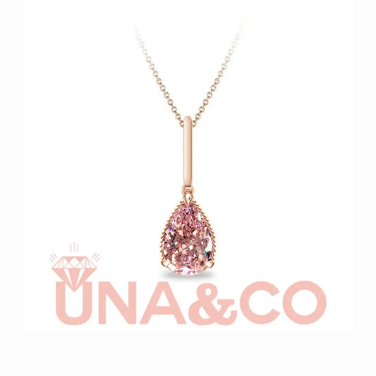 Pear Cut Pink Necklace UNA&CO