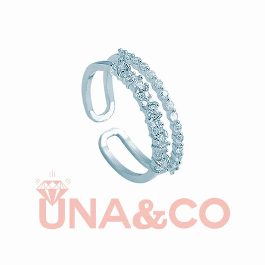 Fashion simple double layer Moissanite ring UNA&CO