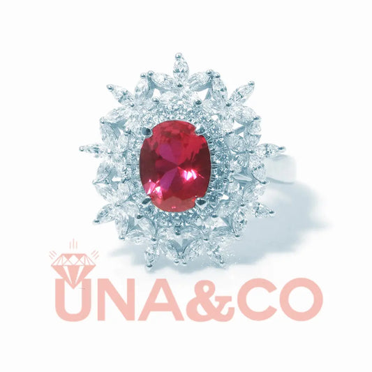 Cherry Oval Ruby Ring for lady UNA&CO