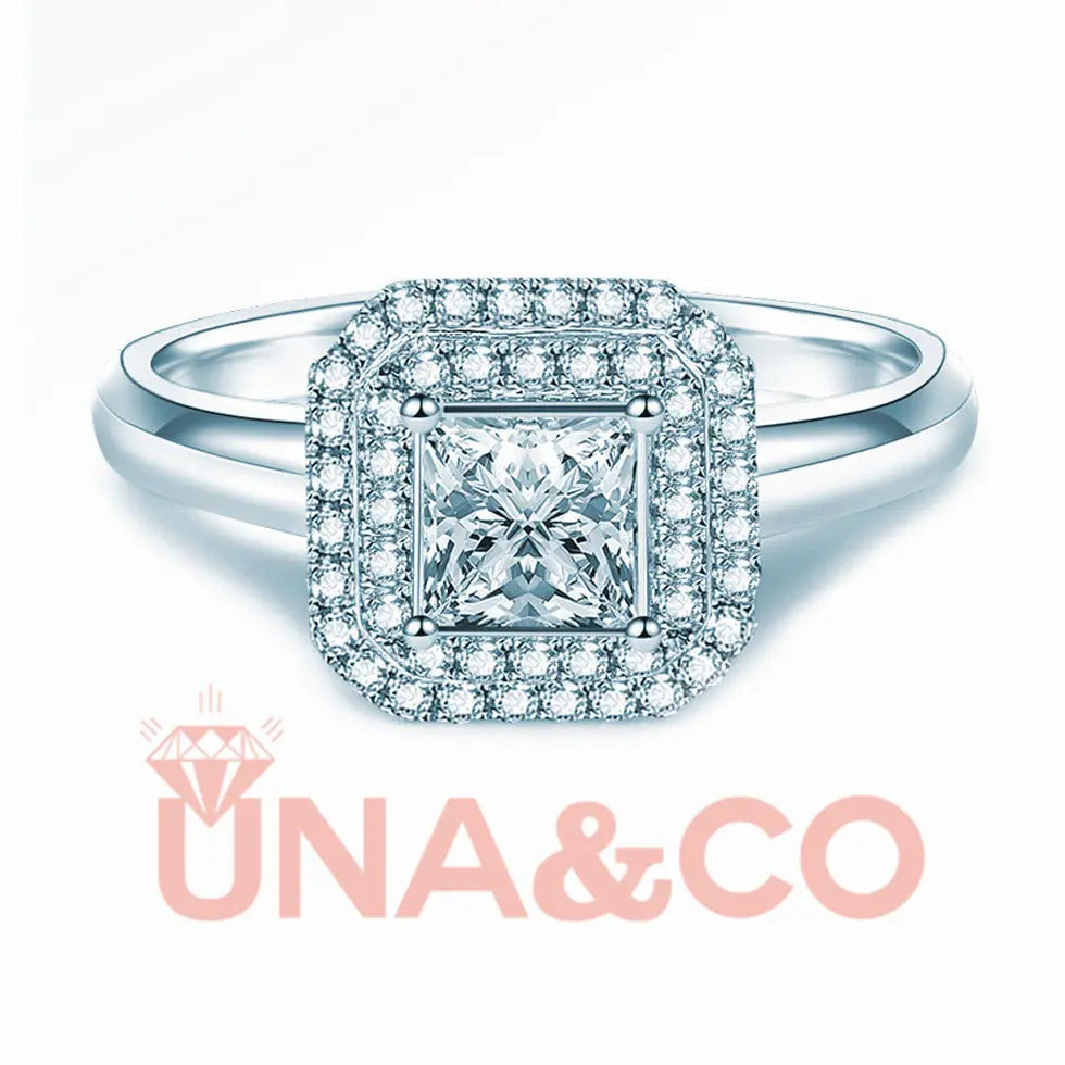 Princess cut luxury group set moissanite ring UNA&CO
