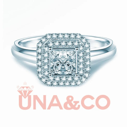 Princess cut luxury group set moissanite ring UNA&CO