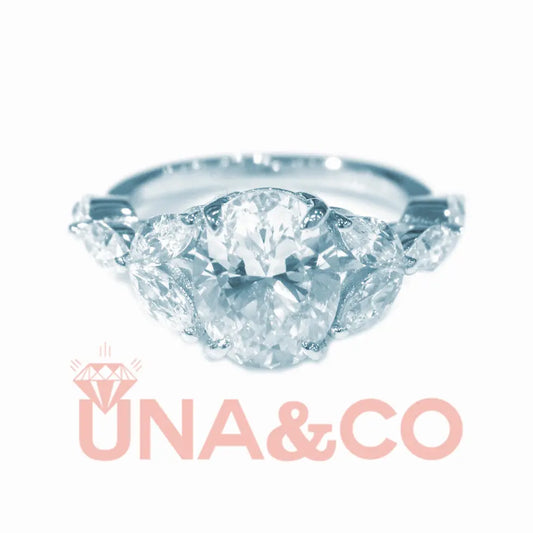 2-5 Carat Four Prong Oval & Marquise Cut Ring UNA&CO