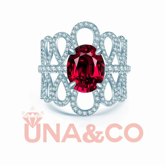2~5 carat oval ruby ring UNA&CO