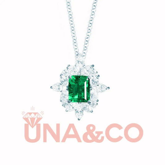 2.5 Carat Fashion Luxury Emerald Cut Necklace UNA&CO