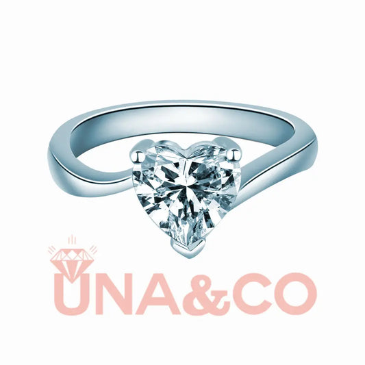 Heart-shaped Moissanite ring-couple ring UNA&CO