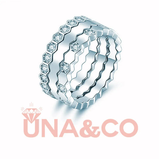 Fashion Honeycomb 3PCS Ring UNA&CO