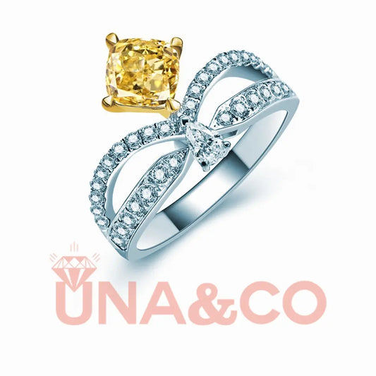 New water drop square Moissanite ring UNA&CO