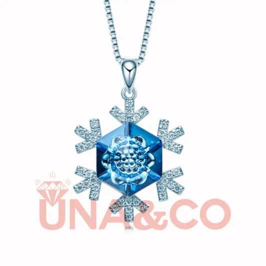 Romantic Christmas Snowflake Crystal Necklace UNA.CO