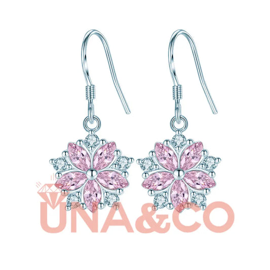Romantic Snowflake Crystal Earrings UNA.CO