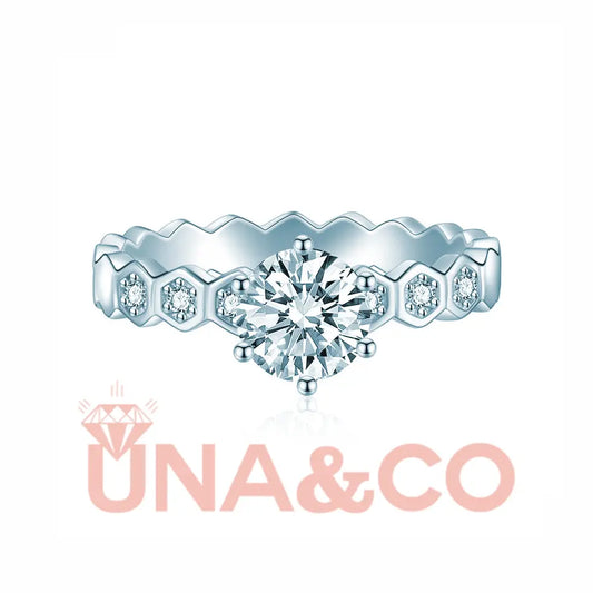 Delicate Honeycomb Moissanite Ring UNA.CO