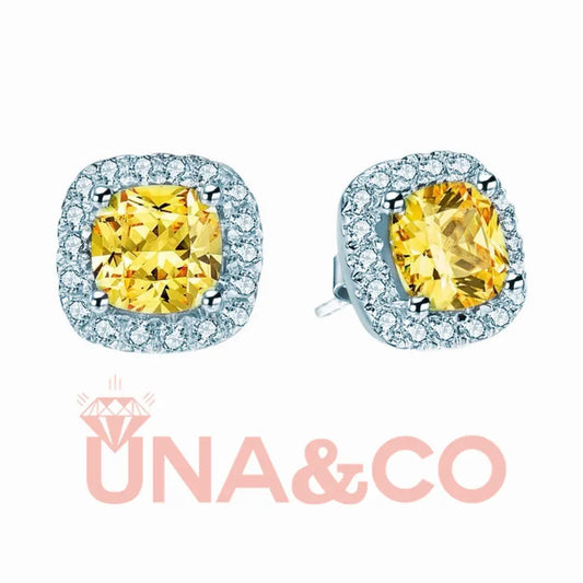 Cushion Cut Gem Ear Studs UNA&CO