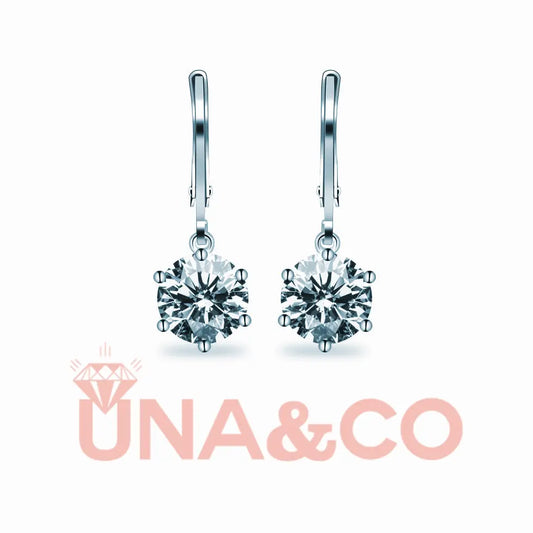 Round Cut Six Prong Earrings UNA&CO